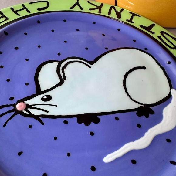 Hand painted one of a kind whimsical cheese dome, similar to Droll Designs - Picture 7 of 7